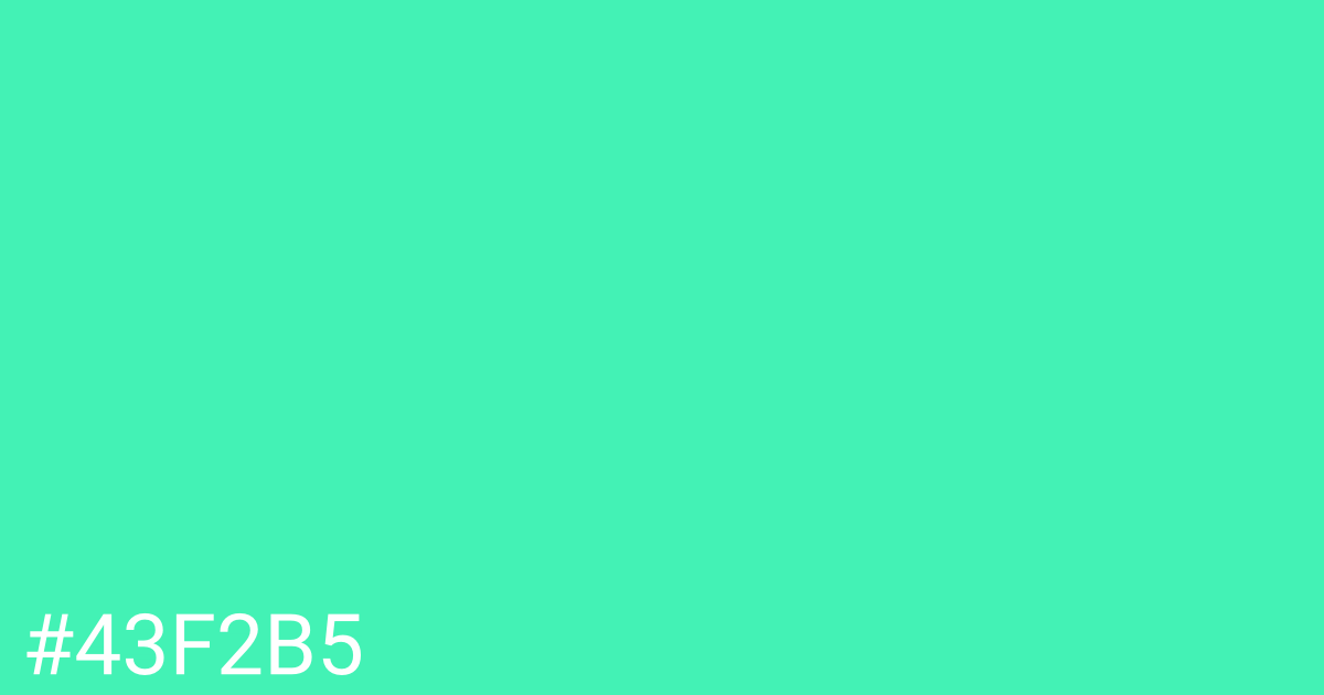 Hex color #43f2b5 graphic