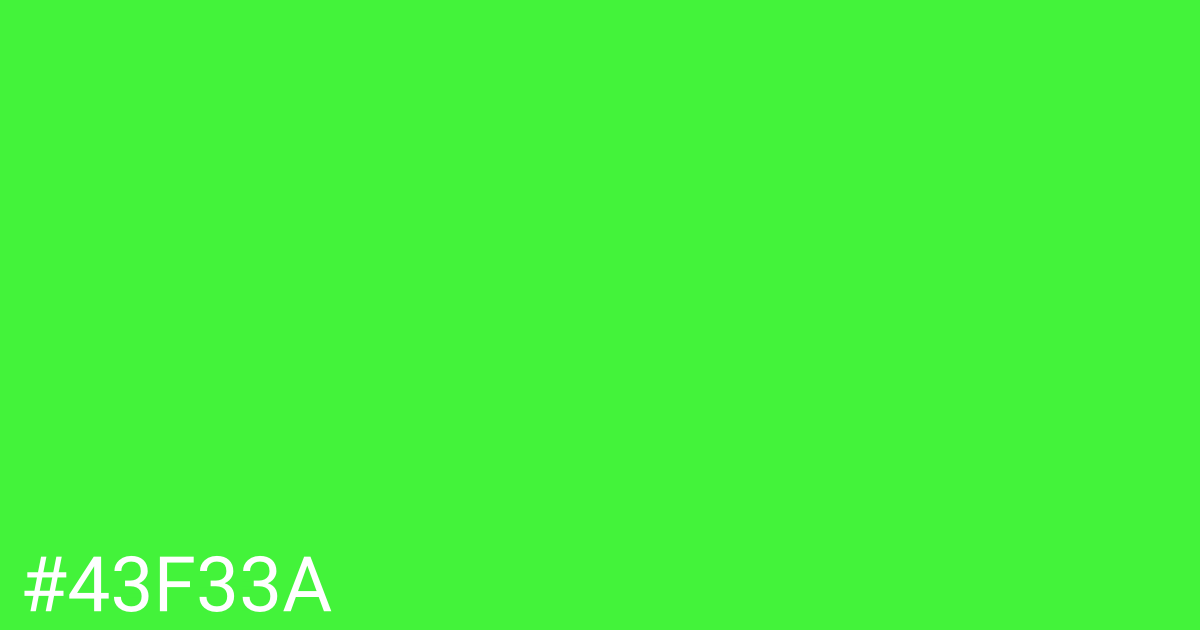 Hex color #43f33a graphic