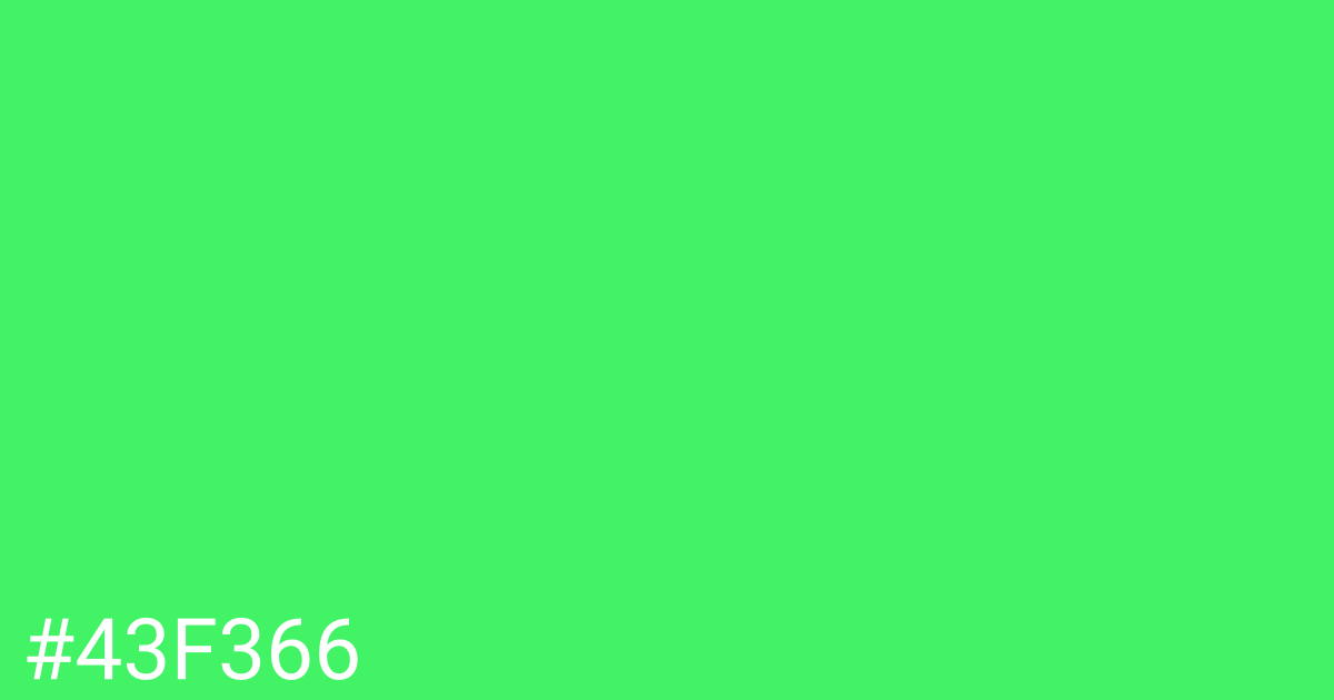 Hex color #43f366 graphic