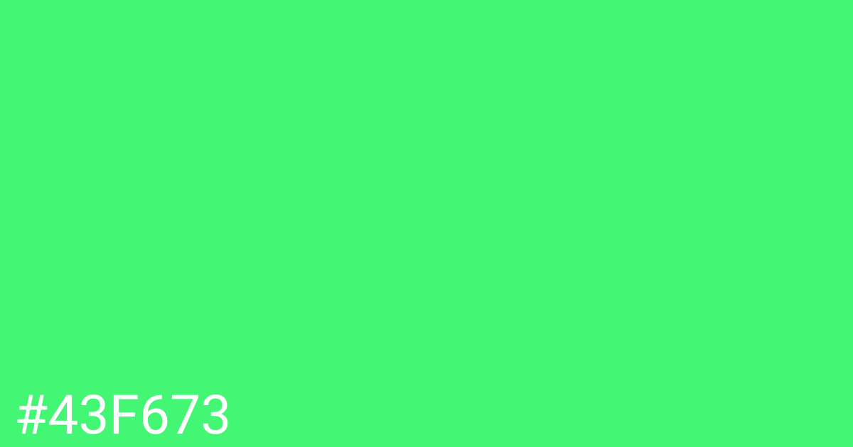 Hex color #43f673 graphic