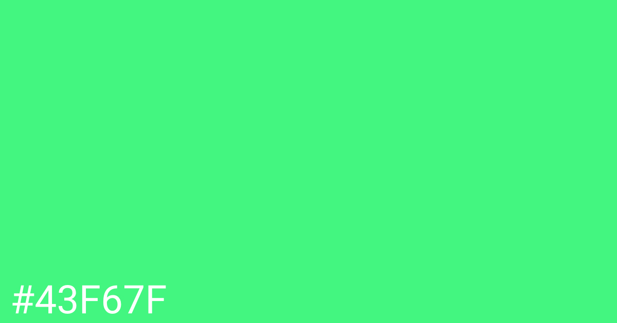 Hex color #43f67f graphic