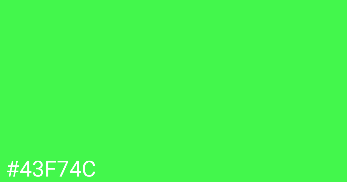 Hex color #43f74c graphic