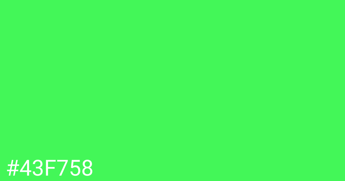 Hex color #43f758 graphic