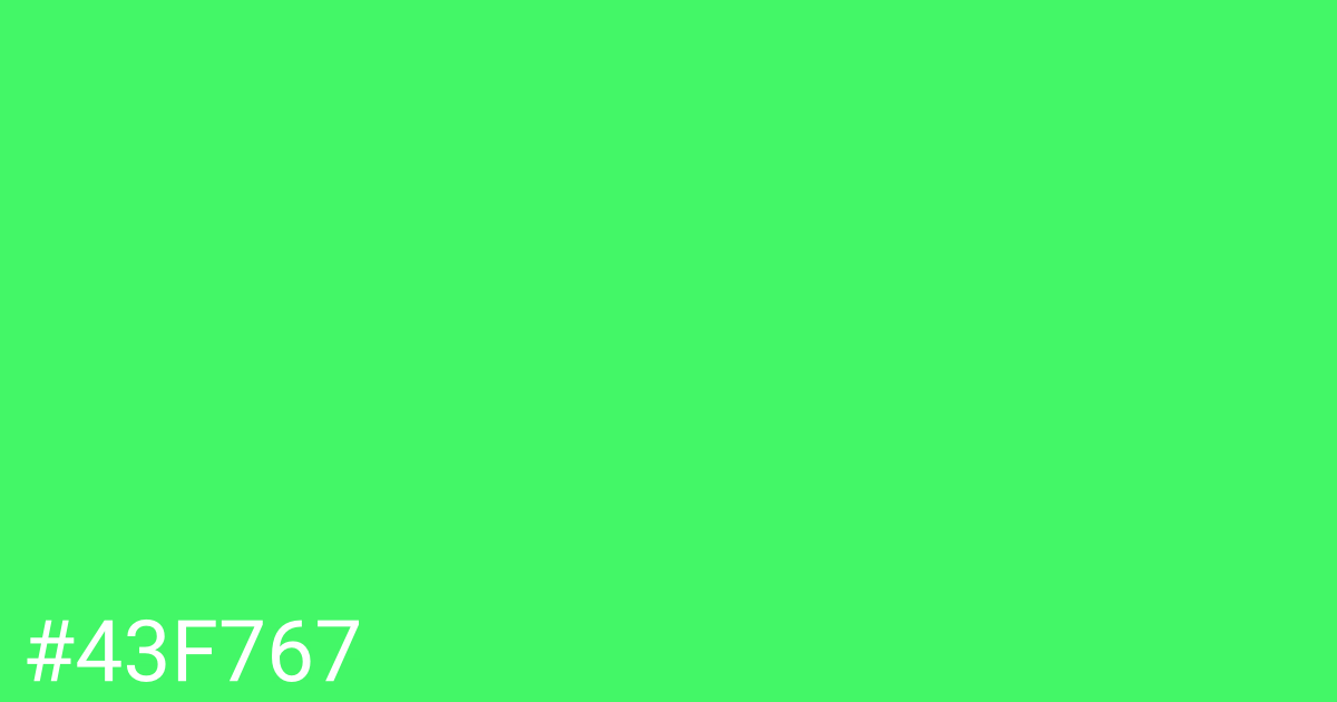 Hex color #43f767 graphic