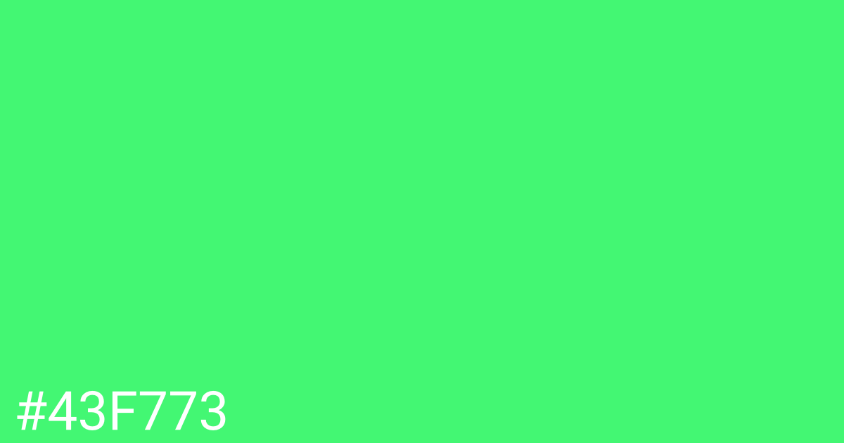 Hex color #43f773 graphic