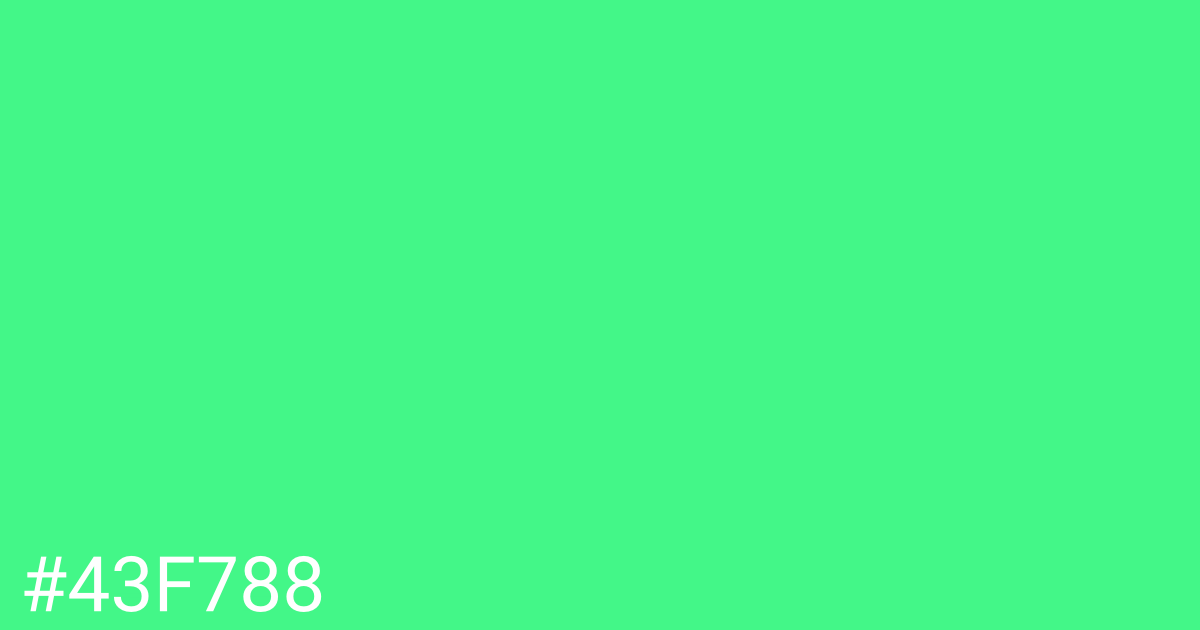 Hex color #43f788 graphic