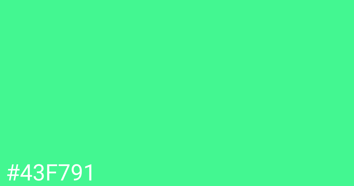 Hex color #43f791 graphic