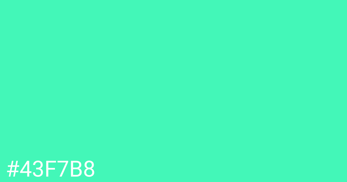 Hex color #43f7b8 graphic