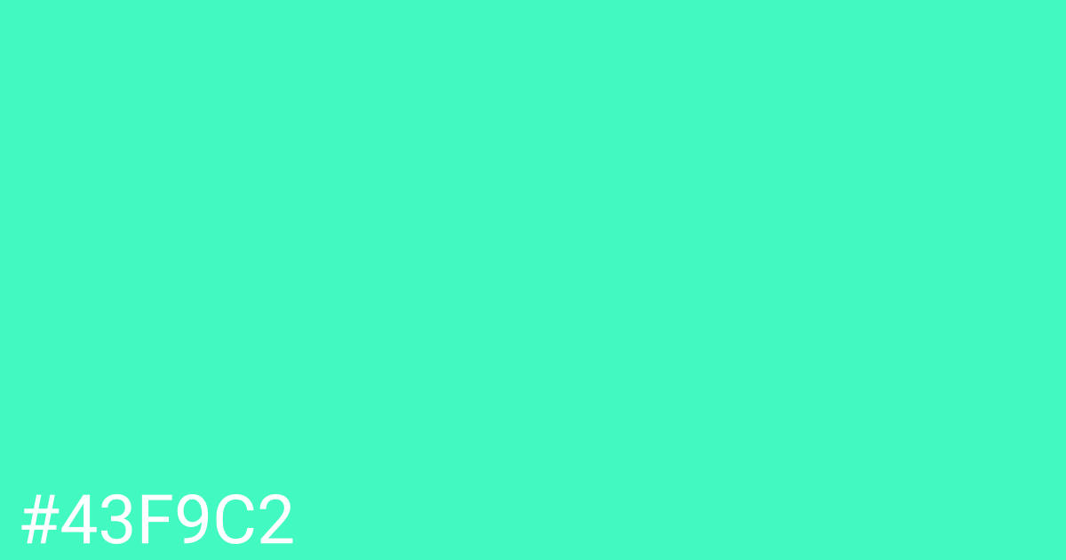 Hex color #43f9c2 graphic