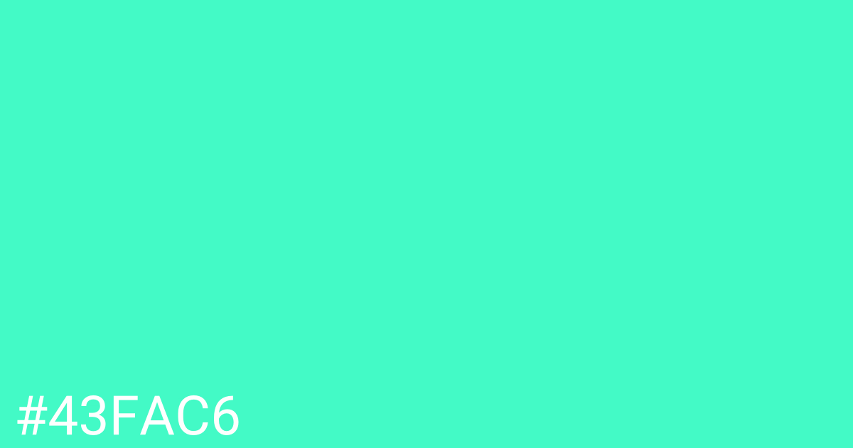 Hex color #43fac6 graphic