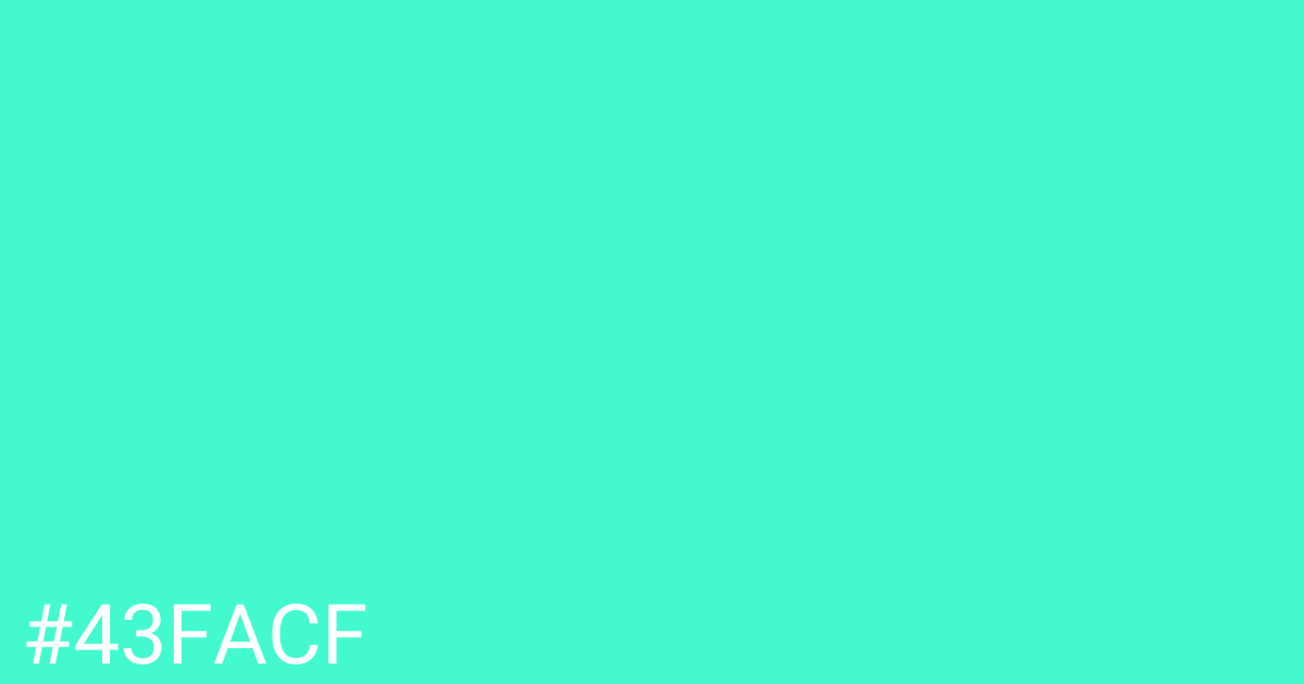 Hex color #43facf graphic