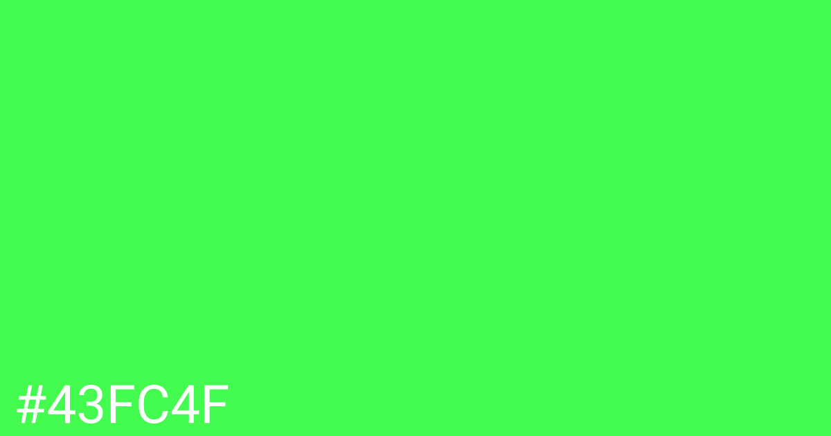 Hex color #43fc4f graphic