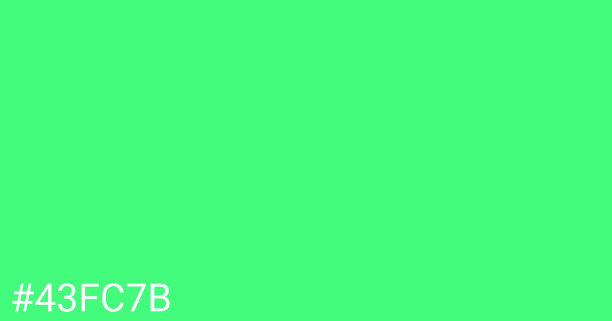 Hex color #43fc7b graphic