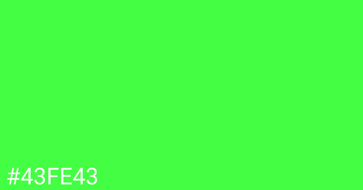 Hex color #43fe43 graphic