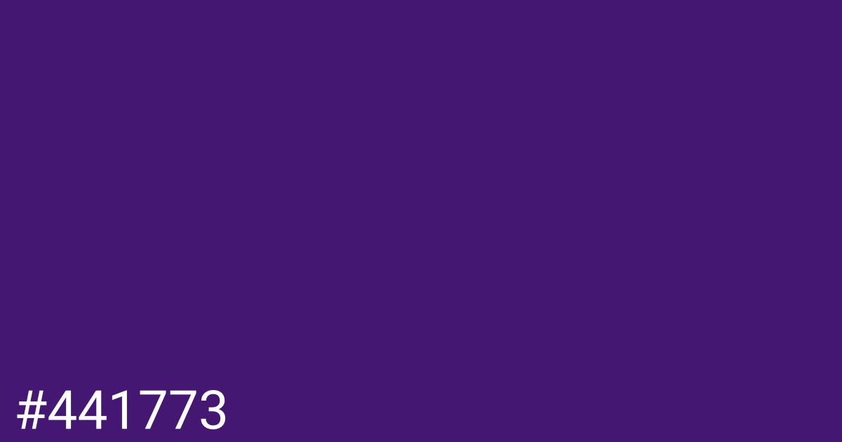 Hex color #441773 graphic