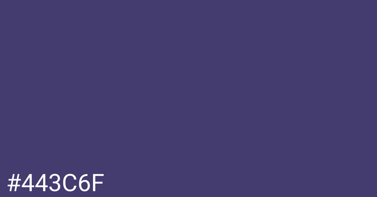 Hex color #443c6f graphic