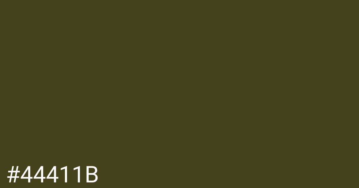 Hex color #44411b graphic