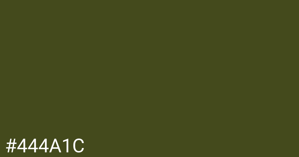 Hex color #444a1c graphic