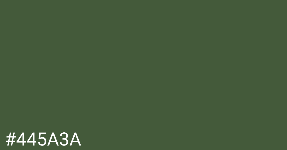 Hex color #445a3a graphic
