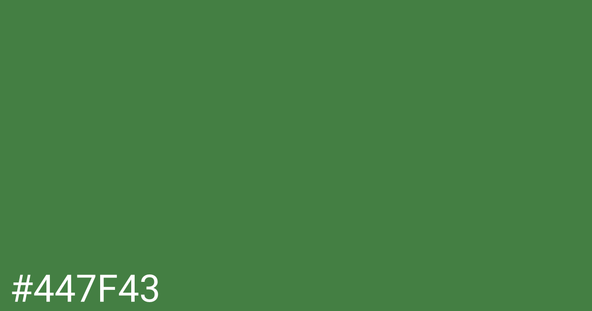 Hex color #447f43 graphic