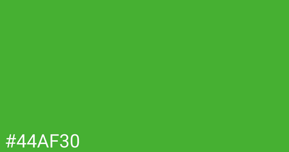 Hex color #44af30 graphic