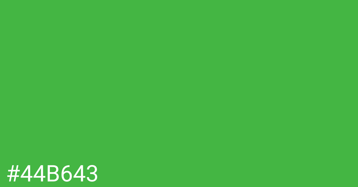 Hex color #44b643 graphic