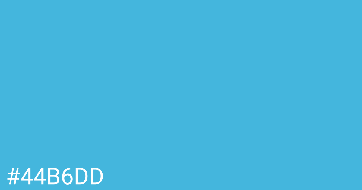 Hex color #44b6dd graphic