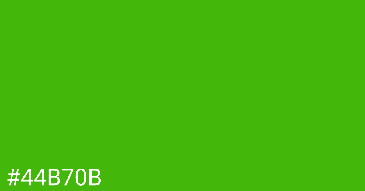 Hex color #44b70b graphic