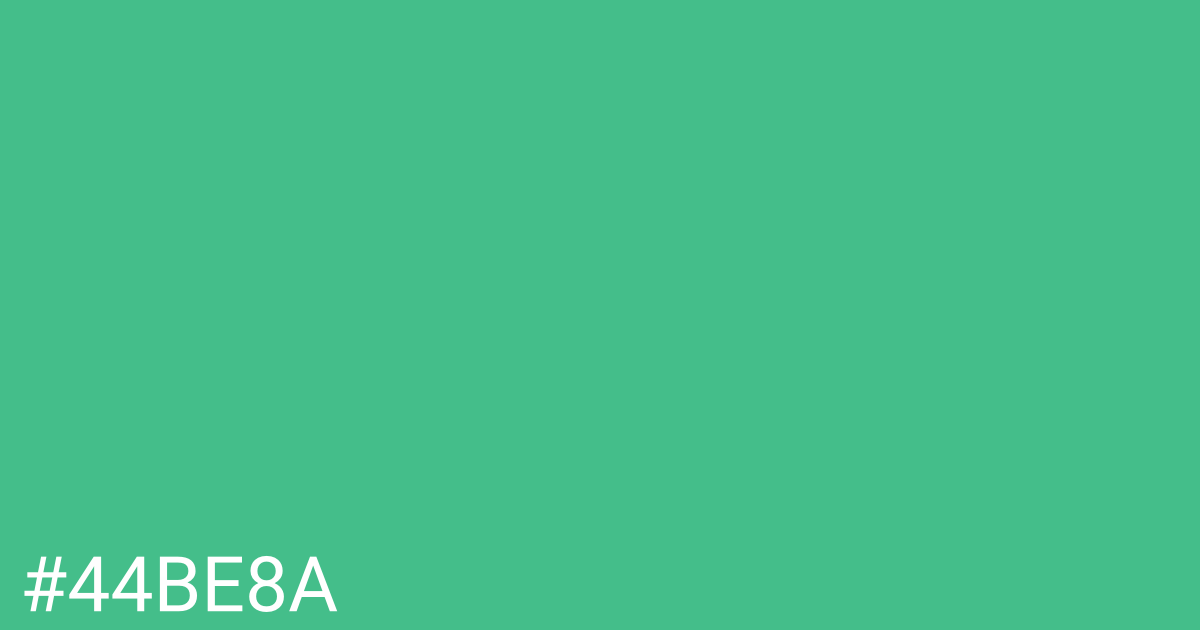 Hex color #44be8a graphic