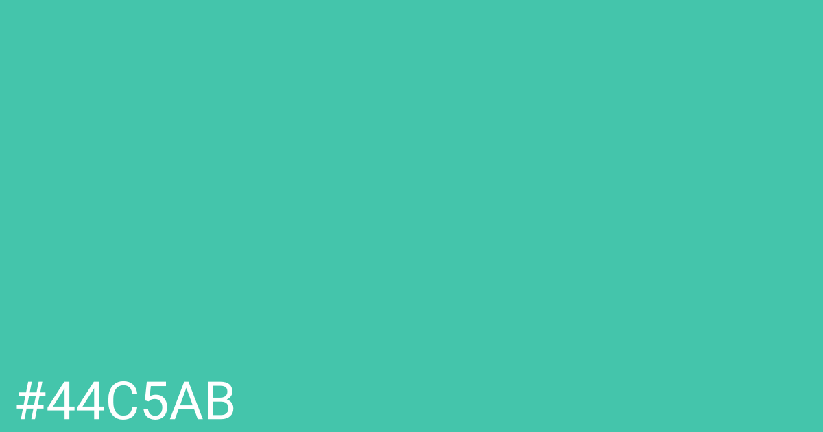 Hex color #44c5ab graphic