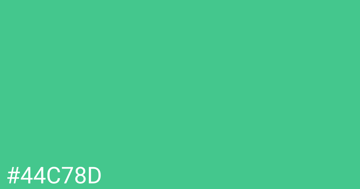 Hex color #44c78d graphic