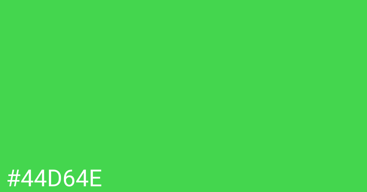 Hex color #44d64e graphic