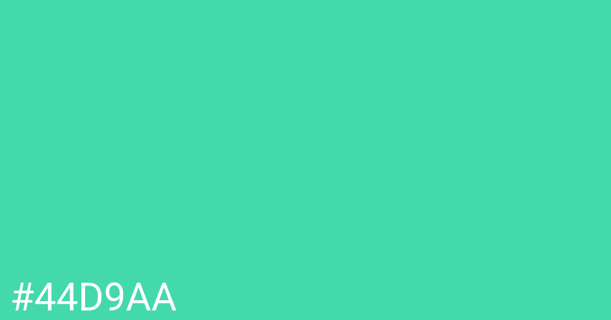 Hex color #44d9aa graphic