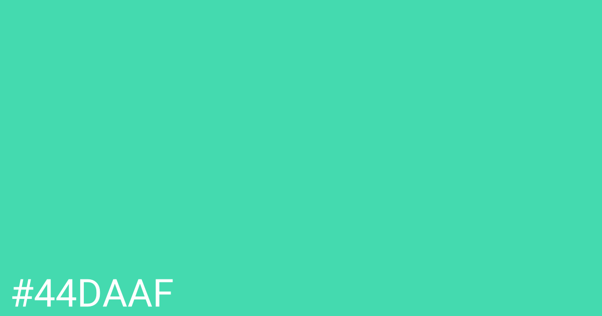 Hex color #44daaf graphic