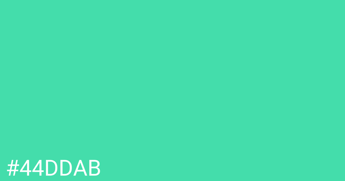 Hex color #44ddab graphic