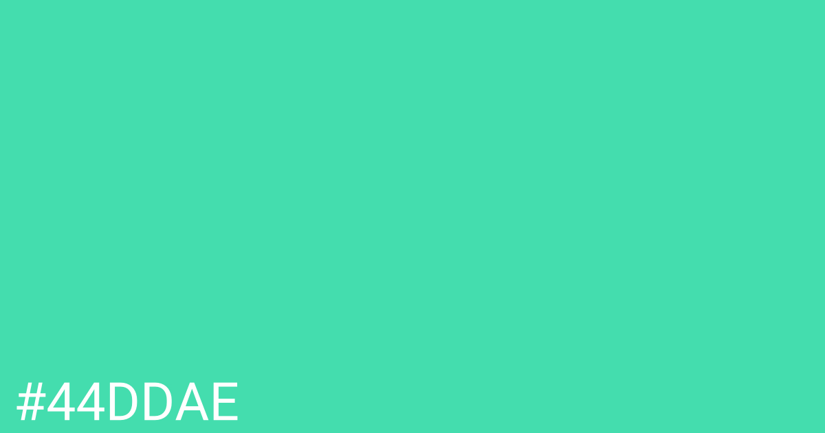 Hex color #44ddae graphic