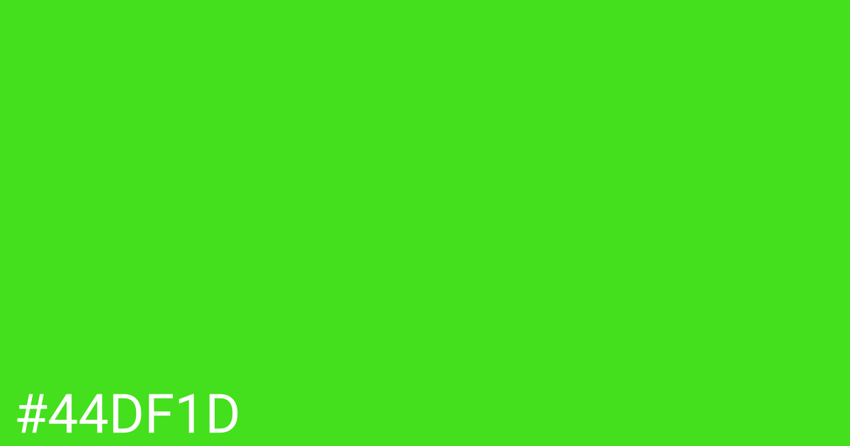 Hex color #44df1d graphic