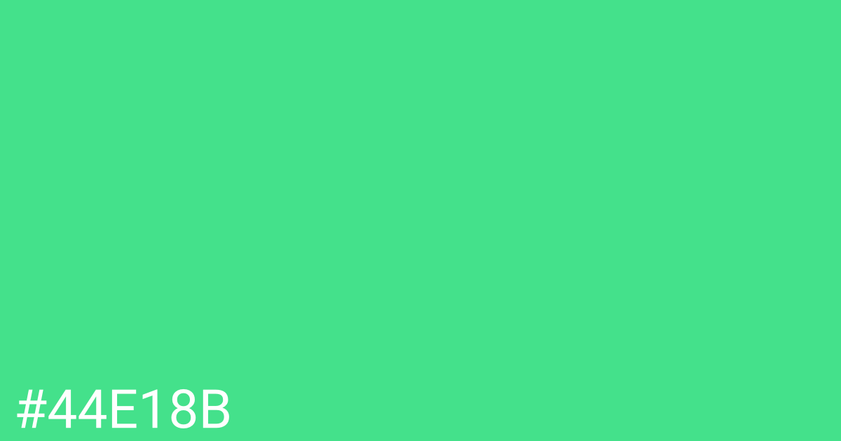 Hex color #44e18b graphic