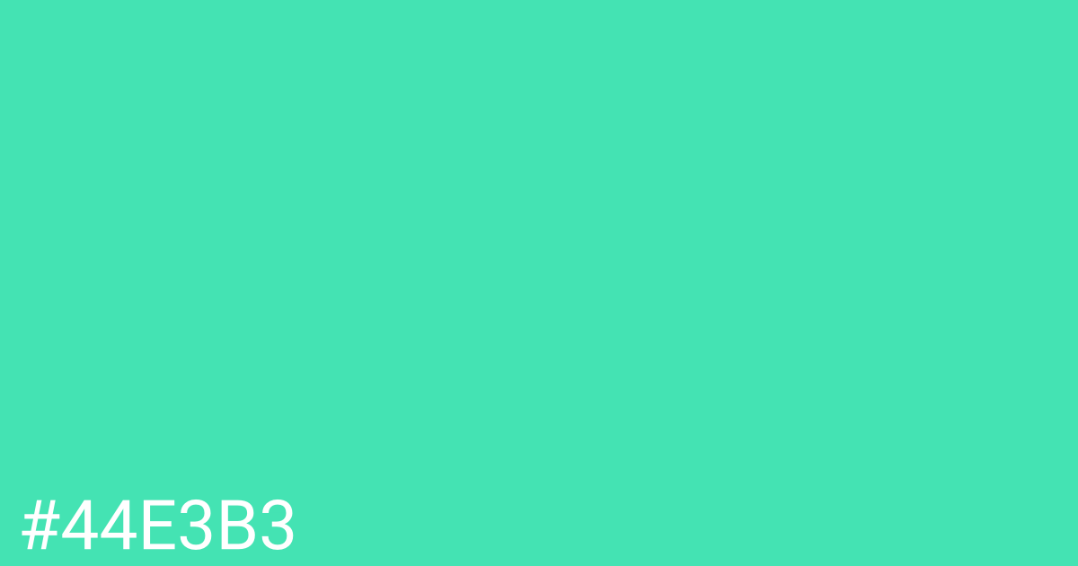 Hex color #44e3b3 graphic