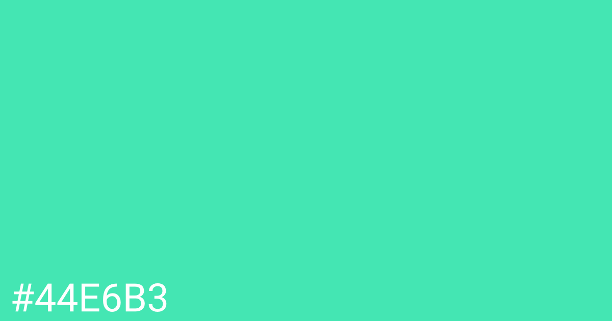 Hex color #44e6b3 graphic