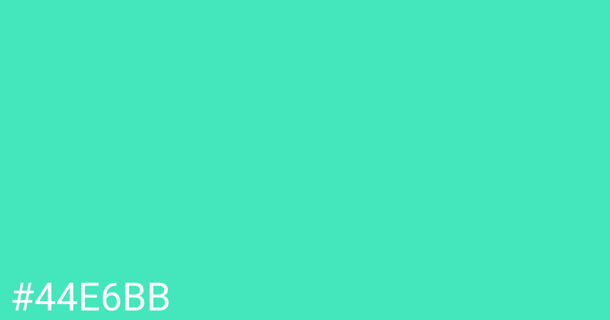 Hex color #44e6bb graphic