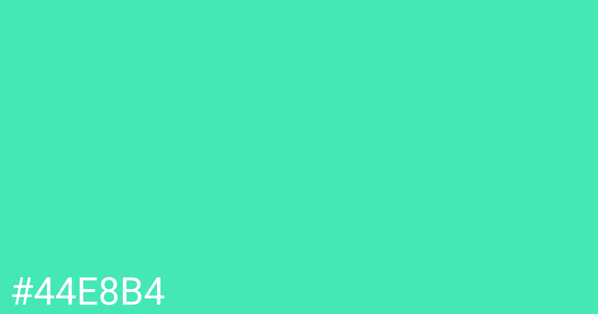 Hex color #44e8b4 graphic