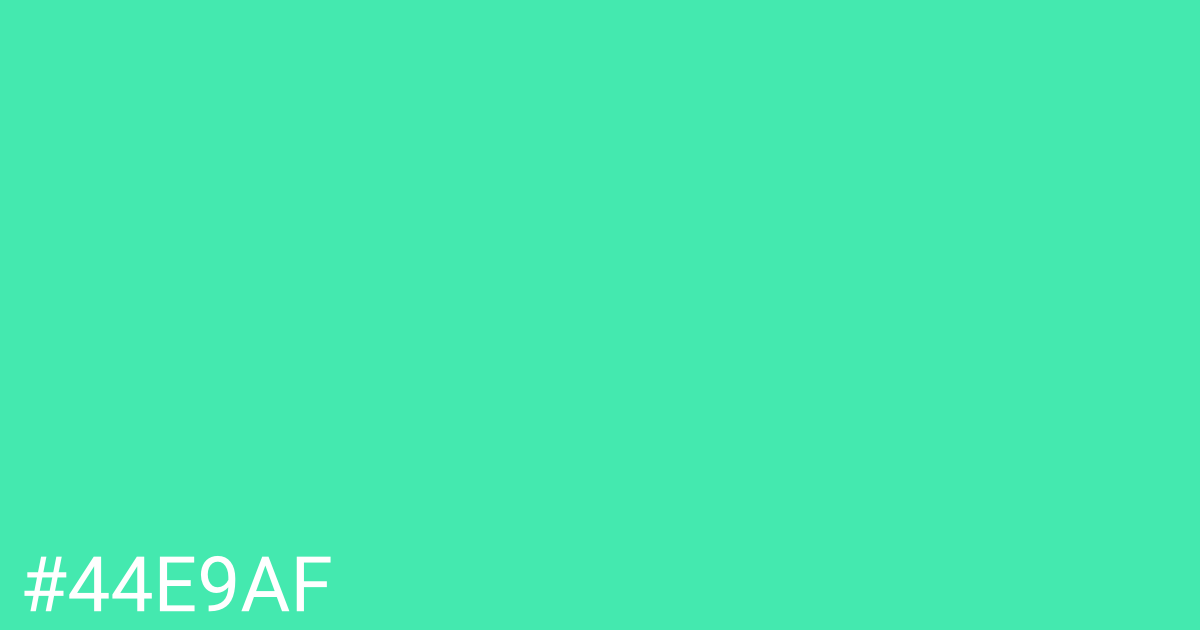 Hex color #44e9af graphic