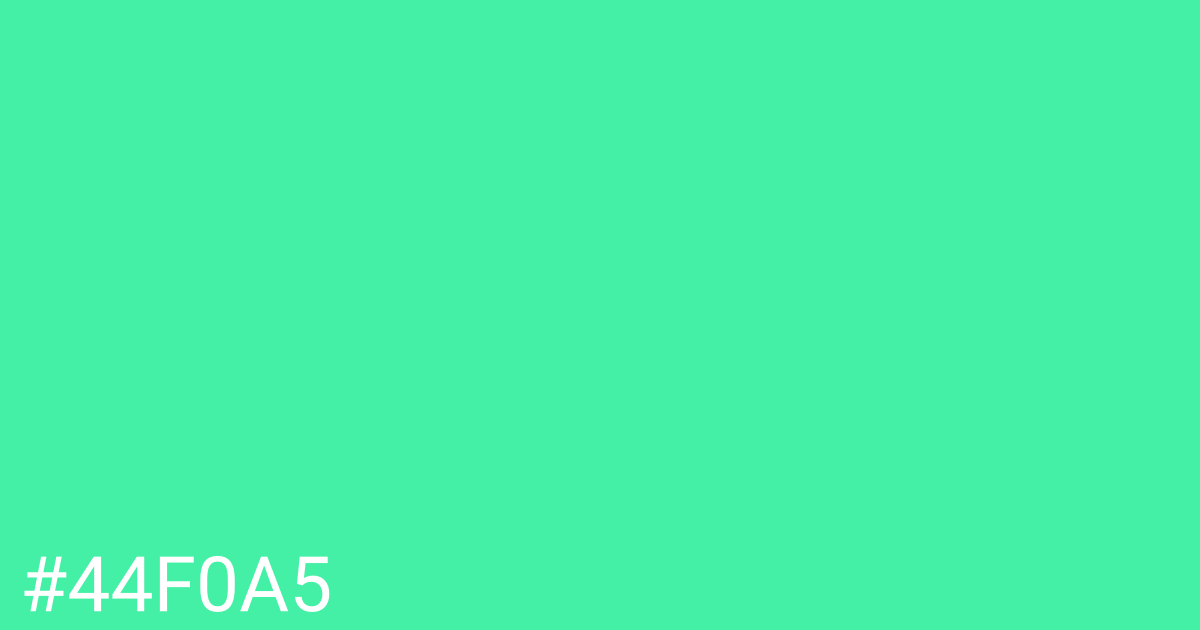 Hex color #44f0a5 graphic