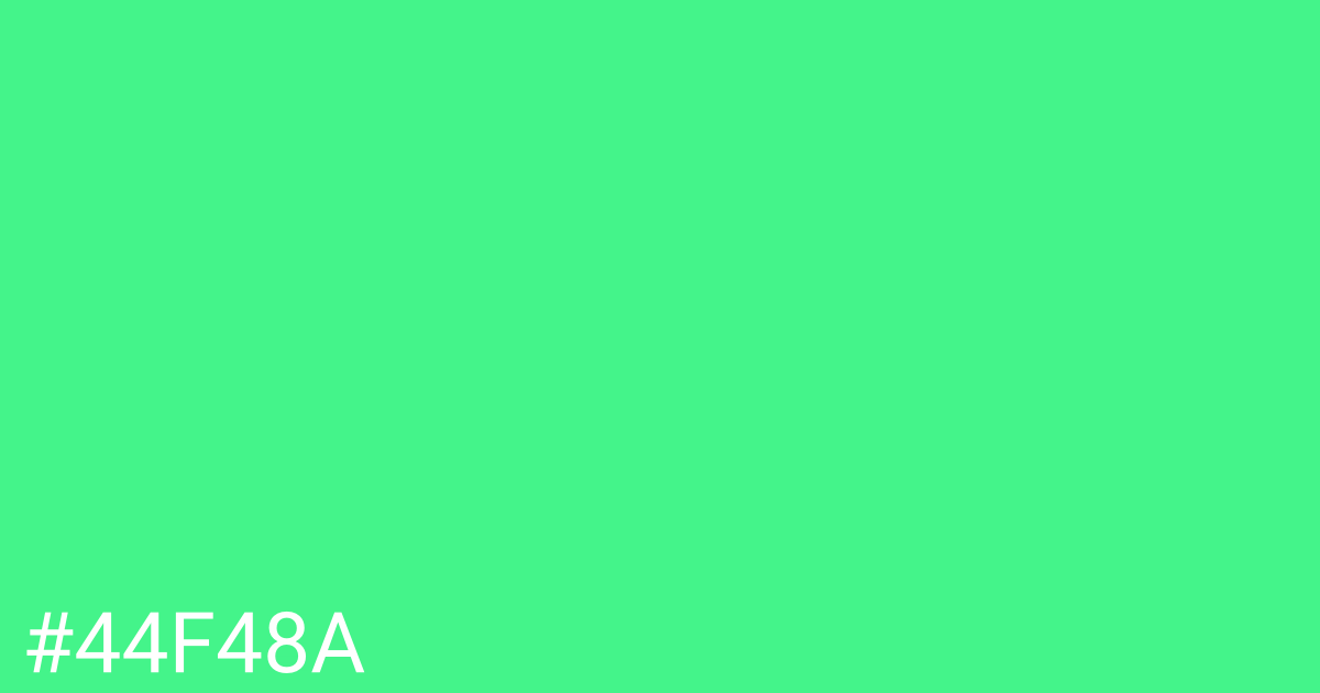 Hex color #44f48a graphic