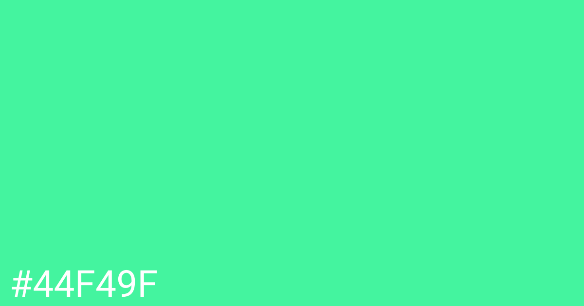 Hex color #44f49f graphic