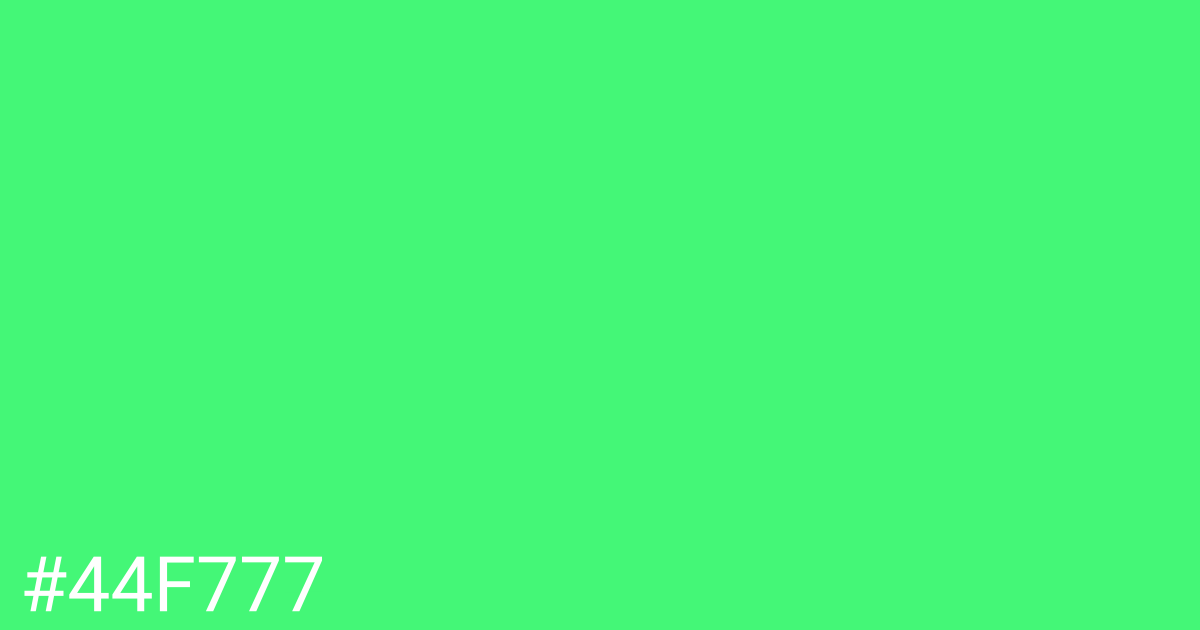 Hex color #44f777 graphic