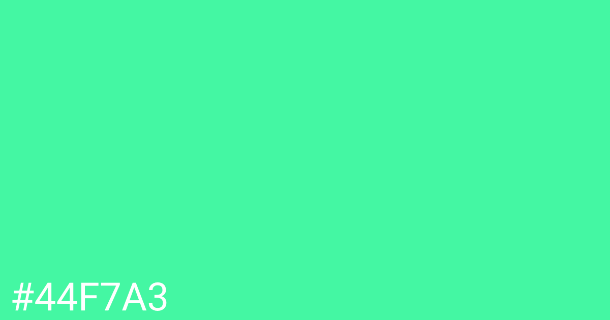 Hex color #44f7a3 graphic