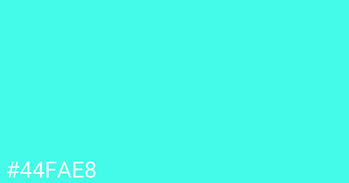 Hex color #44fae8 graphic