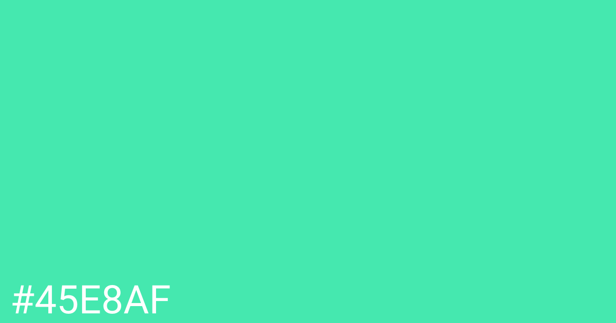 Hex color #45e8af graphic